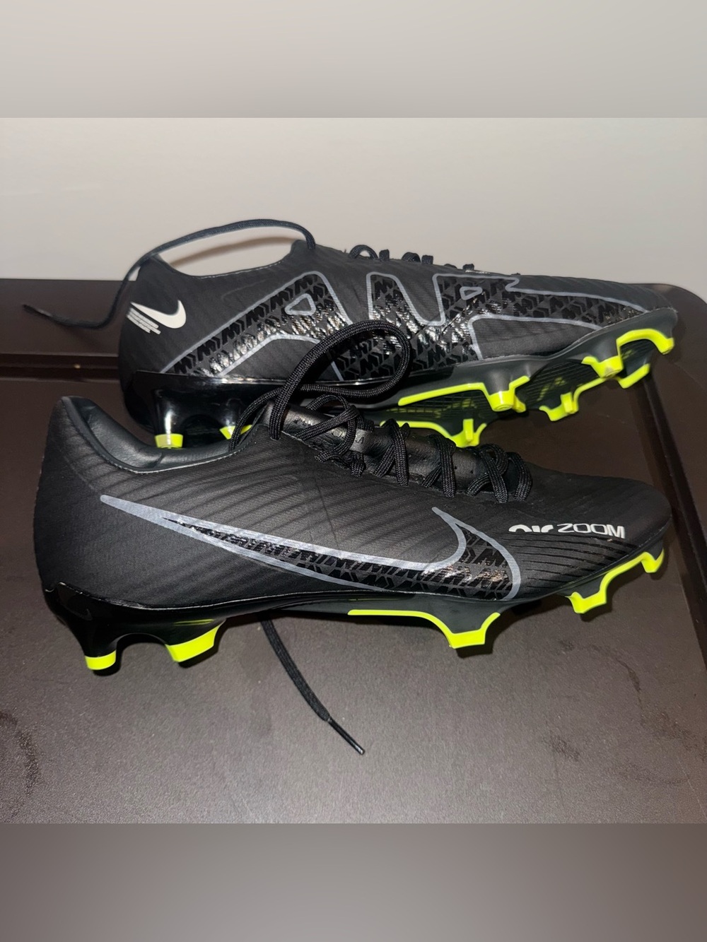 Nike Men’s Black with Volt Soccer Cleats - Air Zoom